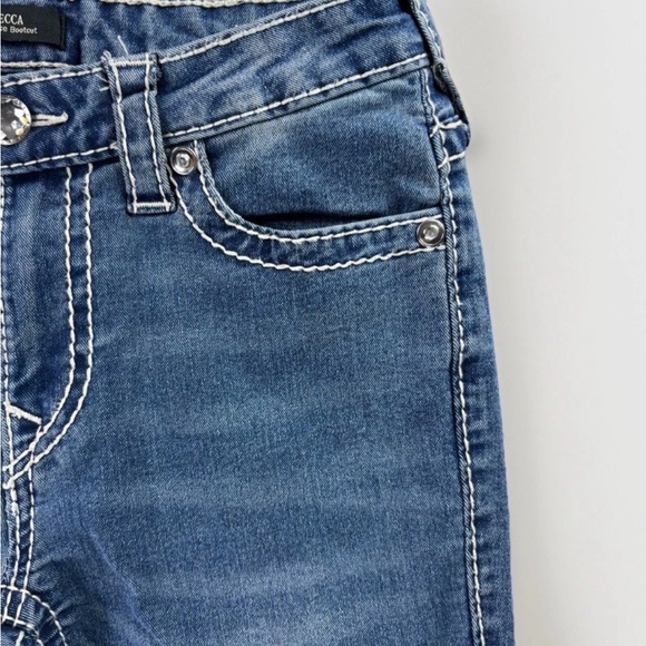 True Religion BECCA Mid Rise Boot Cut Jeans Size 27 Denim Dark Wash Western EUC - Picture 7 of 10